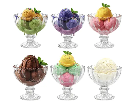 Coupes et verrines en verre pour desserts glacés