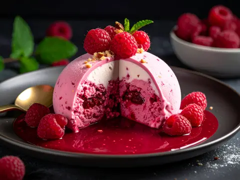 Bombe Glacée Framboise & Amaretto