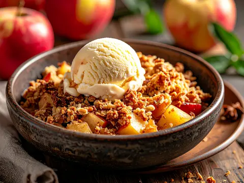 Streussel Pommes & Glace Caramel